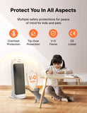 PELONIS PH-19J 1500W Fast Heating, Programmable Thermostat, Easy Control, Widespread Oscillation, Over Heating & Tip-over Switch Protection, 17.767.72inch, White