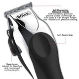 Wahl Clipper USA Deluxe Corded Chrome Pro, Complete Hair and Trimming Kit, Includes Corded Clipper, Cordless Battery Trimmer, and Styling Shears, for a Cut Every Time - Model 3029682