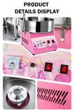 Commercial Cotton Candy Machine 1000W - 15" Stainless Steel Bowl, Electric Candy Floss Maker with Double Switch, Sugar Scoop, Ideal for Carnival, Party & Business Use
