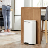 Trash Can with Lid, 8 Gallon Garbage Can, Stainless Steel Small Waste Bin with Step Pedal