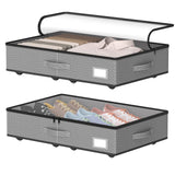 EE-RoomWorld Under Bed Storage with Wheels, No Assemble Required 5.5 inches height grey under bed storage bins,Low Profile Rolling Underbed Shoe Storage containers，dorm underbed storage drawers