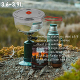 Ipretti Portable 18/8 Stainless Steel Camping Cookware Set 11 Pcs - Nesting Design, Large Capacity Pots and pan with Kettle, Compact for Picnic & Family Outdoor Cooking (4-8 People) with Carry Bag