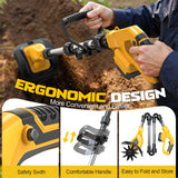 20V Cordless Garden Tiller Cultivator Compatible with Dewalt 20V Battery (Tool Only), Ecarke 450RPM Electric Brushless Rototiller with 48 Steel Tines, 9" Tilling Width 6.3" Depth, Compact Foldable