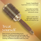 Olivia Garden NanoThermic Ceramic + Ion Round Thermal Hair Brush - Not Electrical - Professional Blowout Brush for Normal to Thick Hair, NT-54 2 1/8"