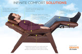Human Touch Gravis ZG Zero Gravity Leather Massage Chair Recliner with Remote - Beech Wood - Bone Leather