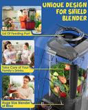 CRANDDI Quiet Commercial Blender with Soundproof Shield, 2200 Watt Professional Blenders for Kitchen, Red