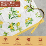 Maison d' Hermine Apron for women with Pocket 100% Cotton 27.50"x31.50" 1 Piece Adjustable Neck Strap & long ties Apron Men, Chef, Wedding, Cooking, Gardening, Server Spring/Summer (Limoncello)