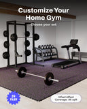AIRHOP 0.56in Thick 96 Sq Ft Exercise Equipment Mats, 24 Tiles Upgraded Rubber Top with High Density EVA Foam, Large Interlocking Puzzle Gym Flooring for Home Gym, Heavy Weight Workout, 24 x 24in