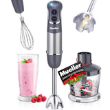 800W 4-in-1 Immersion Blender Handheld, 12 Speed Hand Mixer - Turbo Boost Mueller