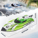 BEZGAR RC Boat, 12 inch Remote Control Boat for Kids and Adults, 25 KPH Fast RC Speed Boats with 700mAh Battery, Ideal Waterproof Toy Boats for Lakes & Pools - TX126 Green