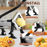 BIEAMA Commercial French Fry Cutter, Potato Cutter with 1/4", 3/8", 1/2" Stainless Steel Blades, French Fries Cutter for Carrots
