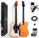 Mojolnir 8-Bit Stage-T Pixel Electric Guitar, Original Inspired Design, Semi-Hollow Lightweight Build, Custom MTL-50 Alnico Pickups, Brass Compensated Bridge, Premium Hardshell Case Included