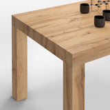 Mobili Fiver First Extendable Dining Table 47.2 to 78.7 Inches Seats 6 to 8 Rustic Oak
