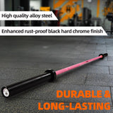 Fitvids 7ft Olympic Barbell 45LBS for Weightlifting and Powerlifting, 2 Inch Strength Training Bar with Needle Bearings, Pink