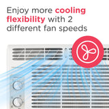 Frigidaire 5,000 BTU Window-Mounted Air Conditioner, Cools Up to 150 Sq. Ft., Quiet Operation, Effortless Temperature Control, 2 Fan Speeds, Auto Restart, White