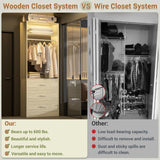 Besiost Closet Systems with 6 Wood Drawers, Closet System Set of 2