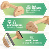 MIUONO Parallettes Push Up Bar, Oak Wood Calisthenics Equipment for Home Gym with Non-Slip Base, Handstand Trainer Push Up Handles