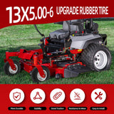 USCaster 13x5.00-6 Tire and Wheel Flat Free Assemblies (2 Pack),13 x5x6 Solid Rubbe Tires and Wheel for Riding Lawn Mower - With 3/4" Bushings (Extra 5/8" Bushings) and 3" Centered Hub (Gray)