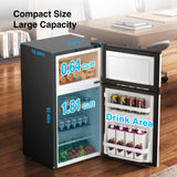 Kismile 2.5 Cu.Ft Mini Fridge with Freezer, Double Door Compact Refrigerator, 3-Level Mechanical Thermostat, Reversible Door&Removable Shelves, Low Noise, Ideal for Office, Apartment, Dorm, Silver