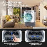 ARLIME 3450CFM Commercial Swamp Cooler, 12 Gal Water Tank, 3 Wind Speeds, 100° Oscillation, Evaporative Air Cooler for Large Room, Garage, Warehouse, Restaurant, Outdoors
