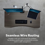 Electric Standing Desk – Height Adjustable Sit Stand VariDesk + Curved Waterfall Edge, 4 Memory Settings