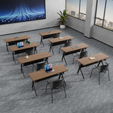 Conference Table, Folding Conference Room Tables with Flip-Top Design, Modern Mobile Training Tables with Wheels