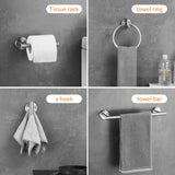Bathroom Hardware Set 10 Pieces, Stainless Steel Towel Bar Set Includes 2 Packs 16 inch Towel Bar Hinmood