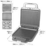 FineMade 3 in 1 Panini Grill Press with 3 Removable Plates, Breakfast Sandwich Maker, Electric Griddle Panini Press, Grilled Cheese Maker, Sandwichera Electrica, Belgian Waffle Maker