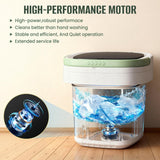 16L Foldable Portable Washing Machine, 45dB Quiet 3-Mode Mini Washer, No Installation Compact Laundry for Travel RV Dorm Apartment Camping, Green