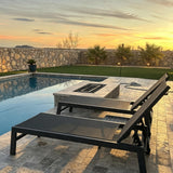 PURPLE LEAF Patio Chaise Lounge Set of 2 with Wheels, Adjustable, Gray