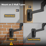 ARES WING Wall Mount Monitor Arm for 17-49 Inch Ultrawide Screens, Black