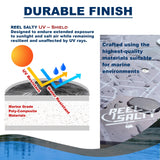 Salty Offshore and Inshore Waterproof Marine Grade 16 Rolling Fishing Rod Holder Dock/Garage Storage Rack, Gray/White Rush Creek Creations