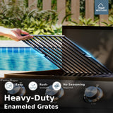 MFSTUDIO 3-in-1 Stove and Griddle Combo Gas Grill 4-Burner Propane Grills 52,000 BTU High Output for Outdoor Patio Barbecue and Meals