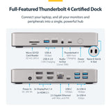 Quad Monitor 4K Windows, 16 Port 40Gbps Laptop Docking Station with 100W Charging, 2 x HDMI, 2 x DisplayPort (132N