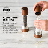 Cole & Mason Derwent Salt and Pepper Grinder Set - Refillable Salt & Pepper Grinder Set with Gourmet Precision Mechanisms - Kitchen Accessories for Cooking - Gift Set, Forest Wood