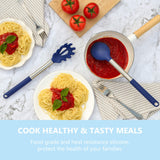 Silicone Kitchen Utensils Set - 12 Pieces Cooking Utensils Non-Stick Heat Resistance Silicon with Stainless Steel Handle - Blue Kaiihome