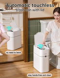 Touchless Automatic Bathroom Trash Can with Lid - 3 Gallon Slim Motion Sensor Garbage Can for Bedroom, Kitchen