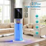 Humidifiers Large Room Bedroom with 7 Colors Light,Honovos 8L 2.1Gal Quiet Ultrasonic Cool Mist Topfill Humidifier with 360° Nozzle 3 Speed Humidistat Essential Oil Tray for Baby Home Plant Yoga Sleep
