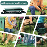 Garden Kneeler and Seat, Foldable Gardening Bench Stool with 2 Tool Bag Pouch 8" Width EVA Foam Pad, Sturdy Steel Frame