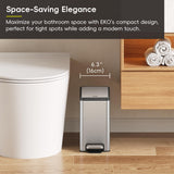 EKO 2 Pack Small Bathroom Trash Can with Lid Soft Close, Step Pedal, 6 Liter / 1.6 Gallon Stainless Steel Garbage Can with Removable Inner Bucket, Waste Basket for Bathroom, Bedroom