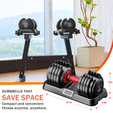 Fit Sir Adjustable Dumbbell Set 55LBS,10 in 1 Free Weights Dumbbell with Secure Locking Mechanism for Safe,1 Sec Speed Adjustment Men/Women Gym and Home Strength Training Equipment.
