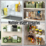 Lae Nuvole Set Of 2 Cabinet Door Organizer Wall Mounted Shower Basket, Shower Caddy Stackable Plastic Adhesive Organizer for Bathroom, Kitchen, Cabinet, Pantry, Makeup, BPA Free, Clear