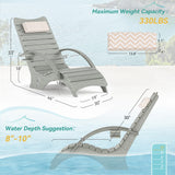 Homenjoy Pool Lounge Chairs Set of 2 with Armrest & Cupholder, 8-10 Shallow