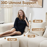 119" Boneless Couch, Cloud Sectional Couch with Deep Seat, High-Density Memory Foam and Chaise