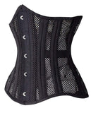 SHAPERX Women 26 Steel Boned Mesh Corsets Longline Heavy Duty Waist Trainer Long Torso Cincher,SZ1794-Black-XL