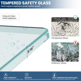 Shower Glass Door Panel, 30" W x 78" H Framless Bathroom Fixed Glass Shower Door Panel Durable 5/16"(8mm) Clear Tempered Door with Fixed Clamps Bathroom Shower Screen (Polished Chrome Finish)