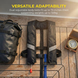 Snorkel Vest, Portable Inflatable Swim Vest Jackets for Snorkeling Swimming Diving Safety,Manual Inflatable Men's Women's Adjustable Vest for Swimming Fishing Outdoor Water Sports (330LB)(Black)