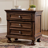 LUXOAK Fully Assembled Solid Wood Nightstand Set of 2 with Storage Drawers