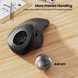 Nulea M505A Wireless Trackball Mouse Ergonomic 44mm Index Finger Control
