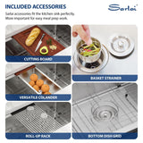 Sarlai 32 Inch Undermount Sink Stainless Steel Undermount Kitchen Sinks Workstation Single Bowl 16 Gauge Under Counter Kitchen Sink Basin 32x19x10 Inch